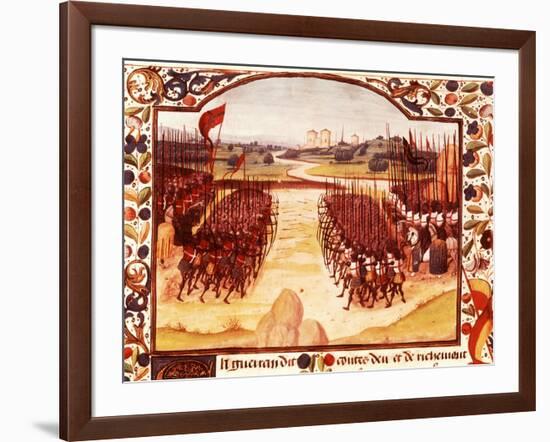 Battle of Agincourt, English army of King Henry V defeated French under Charles d'Albret-null-Framed Giclee Print