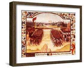 Battle of Agincourt, English army of King Henry V defeated French under Charles d'Albret-null-Framed Giclee Print