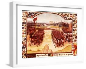 Battle of Agincourt, English army of King Henry V defeated French under Charles d'Albret-null-Framed Giclee Print