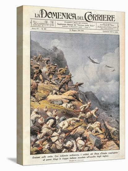 Battle of Amba Alagi, Front Page of 'La Domenica Del Corriere', 18th May 1941-null-Stretched Canvas
