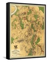 Battle of Antietam - Civil War Panoramic Map - Antietam, MD-Lantern Press-Framed Stretched Canvas