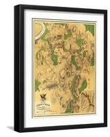 Battle of Antietam - Civil War Panoramic Map - Antietam, MD-Lantern Press-Framed Art Print