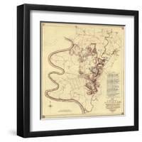 Battle of Antietam - Civil War Panoramic Map - Antietam, MD-Lantern Press-Framed Art Print