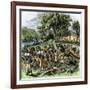 Battle of Bad Axe in Wisconsin, Ending the Black Hawk War, c.1832-null-Framed Giclee Print