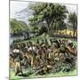 Battle of Bad Axe in Wisconsin, Ending the Black Hawk War, c.1832-null-Mounted Giclee Print