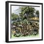 Battle of Bad Axe in Wisconsin, Ending the Black Hawk War, c.1832-null-Framed Giclee Print