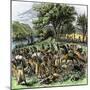 Battle of Bad Axe in Wisconsin, Ending the Black Hawk War, c.1832-null-Mounted Giclee Print