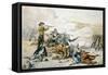 Battle of Beecher's Island, 1868 (Custer's Last Stand) C.1885 (W/C on Paper)-Frederic Remington-Framed Stretched Canvas