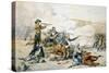 Battle of Beecher's Island, 1868 (Custer's Last Stand) C.1885 (W/C on Paper)-Frederic Remington-Stretched Canvas