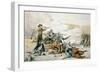 Battle of Beecher's Island, 1868 (Custer's Last Stand) C.1885 (W/C on Paper)-Frederic Remington-Framed Giclee Print