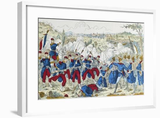 Battle of Borny-Colombey, at Metz, Between Prussians and French, August 14, 1870-null-Framed Giclee Print