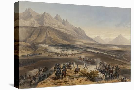 Battle of Buena Vista, 1851 (Lithograph with Hand Colouring and Gum Arabic on Paper)-Adolphe Jean-baptiste Bayot-Stretched Canvas