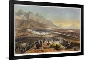 Battle of Buena Vista, from the War between the United States and Mexico, Pub. 1851 (Colour Lithogr-Carl Nebel-Framed Giclee Print