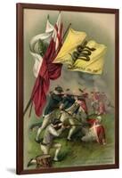 Battle of Bunker Hill with Gadsden Flag, 1899-null-Framed Giclee Print