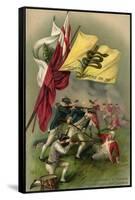 Battle of Bunker Hill with Gadsden Flag, 1899-null-Framed Stretched Canvas