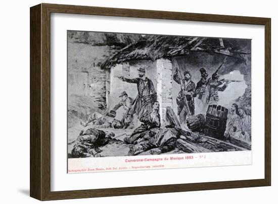 Battle of Camerone, Campaign of Mexico, 1863-Jean Basin-Framed Giclee Print