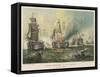 Battle of Cape St. Vincent the British Fleet Under Admiral Jervis Defeats the Spanish-T.c. Moore-Framed Stretched Canvas