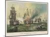 Battle of Cape St. Vincent the British Fleet Under Admiral Jervis Defeats the Spanish-T.c. Moore-Mounted Art Print