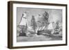 Battle of Chesapeake Bay-Julian Oliver Davidson-Framed Giclee Print