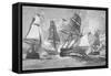 Battle of Chesapeake Bay-Julian Oliver Davidson-Framed Stretched Canvas