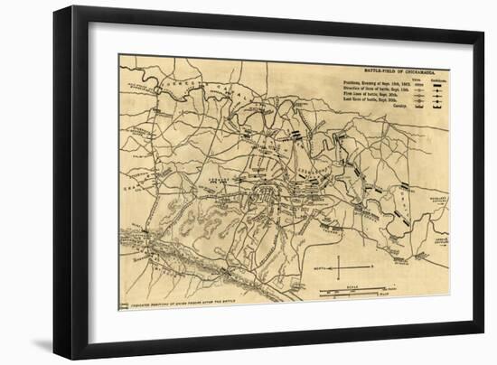 Battle of Chickamauga - Civil War Panoramic Map-Lantern Press-Framed Art Print