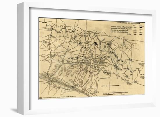 Battle of Chickamauga - Civil War Panoramic Map-Lantern Press-Framed Art Print