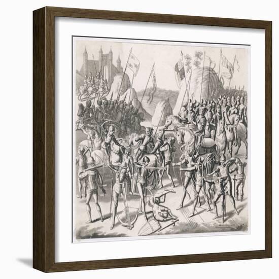 Battle of Crecy 1346-null-Framed Art Print