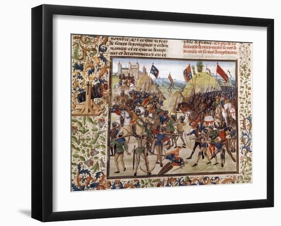 Battle of Crecy in 1346, Victory of Black Prince, Son of King Edward III, over Philip VI of France-null-Framed Giclee Print
