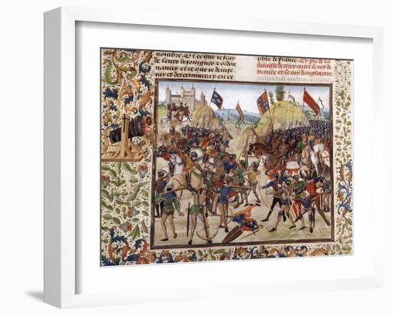 Battle of Crecy in 1346, Victory of Black Prince, Son of King Edward III, over Philip VI of France-null-Framed Giclee Print