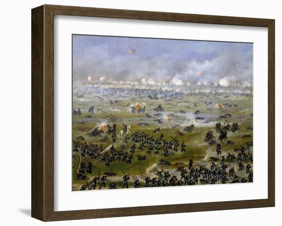 Battle of Curupayty, Argentine Troops Launching Attack on September 22, 1866-Candido Lopez-Framed Giclee Print