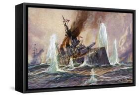 Battle of Dogger Bank-Willy Stower-Framed Stretched Canvas