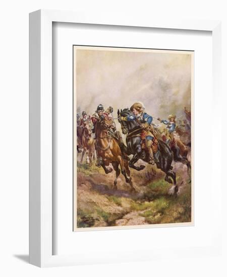 Battle of Edgehill: Prince Rupert's Charge-Harry Payne-Framed Art Print