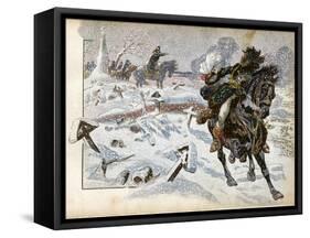 Battle of Eylau, Napoleon Orders Murat to Charge Russian Army-Jacques de Breville-Framed Stretched Canvas