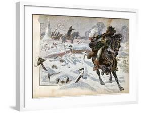 Battle of Eylau, Napoleon Orders Murat to Charge Russian Army-Jacques de Breville-Framed Art Print