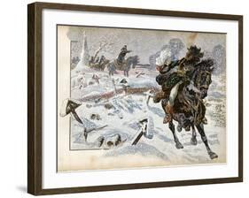 Battle of Eylau, Napoleon Orders Murat to Charge Russian Army-Jacques de Breville-Framed Art Print