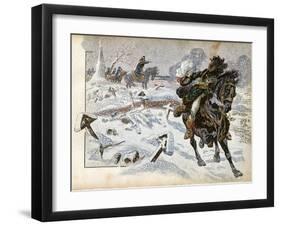 Battle of Eylau, Napoleon Orders Murat to Charge Russian Army-Jacques de Breville-Framed Art Print