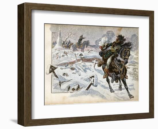 Battle of Eylau, Napoleon Orders Murat to Charge Russian Army-Jacques de Breville-Framed Art Print