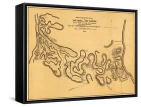 Battle of Fort Henry - Civil War Panoramic Map-Lantern Press-Framed Stretched Canvas