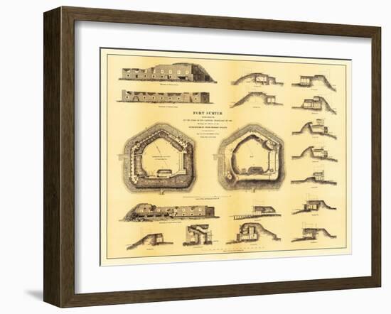 Battle of Fort Sumter - Civil War Panoramic Map-Lantern Press-Framed Art Print