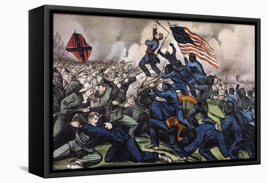 Battle of Fort Wagner, 1863-Currier & Ives-Framed Stretched Canvas