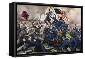 Battle of Fort Wagner, 1863-Currier & Ives-Framed Stretched Canvas