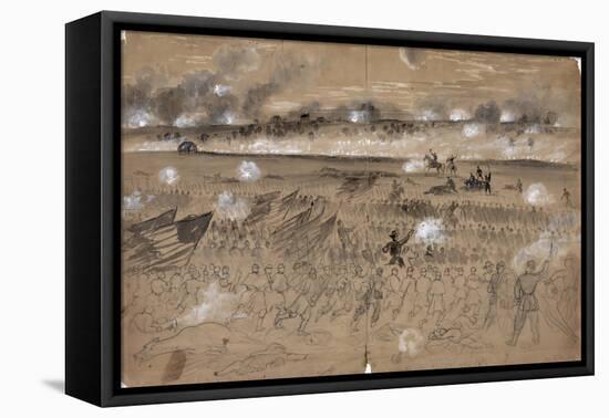 Battle Of Fredericksburg-Alfred R. Waud-Framed Stretched Canvas