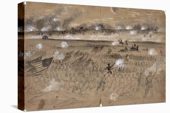 Battle Of Fredericksburg-Alfred R. Waud-Stretched Canvas