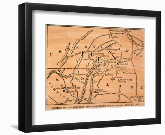 Battle Of Gettysburg, 1863-null-Framed Giclee Print