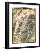 Battle of Gettysburg - Civil War Panoramic Map-Lantern Press-Framed Art Print