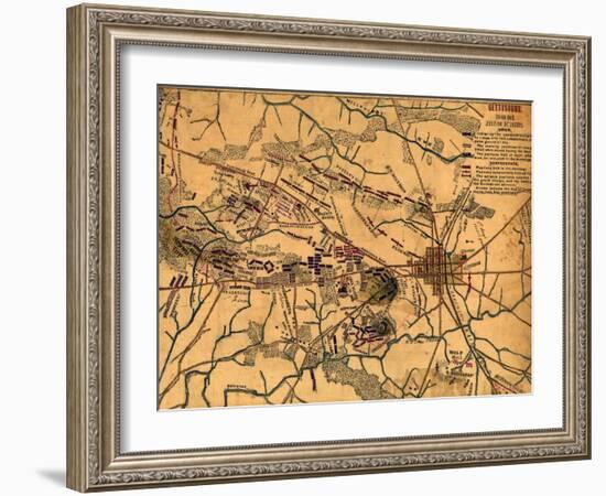 Battle of Gettysburg - Civil War Panoramic Map-Lantern Press-Framed Art Print