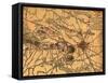 Battle of Gettysburg - Civil War Panoramic Map-Lantern Press-Framed Stretched Canvas