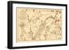 Battle of Gettysburg - Civil War Panoramic Map-Lantern Press-Framed Art Print