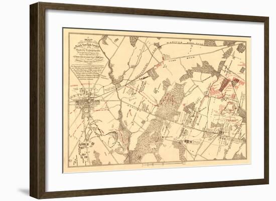 Battle of Gettysburg - Civil War Panoramic Map-Lantern Press-Framed Art Print