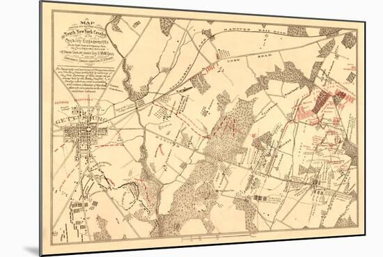 Battle of Gettysburg - Civil War Panoramic Map-Lantern Press-Mounted Art Print